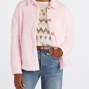 Threads 4 Thought Women's Sherpa Shirt Jacket Pink Size M Casual